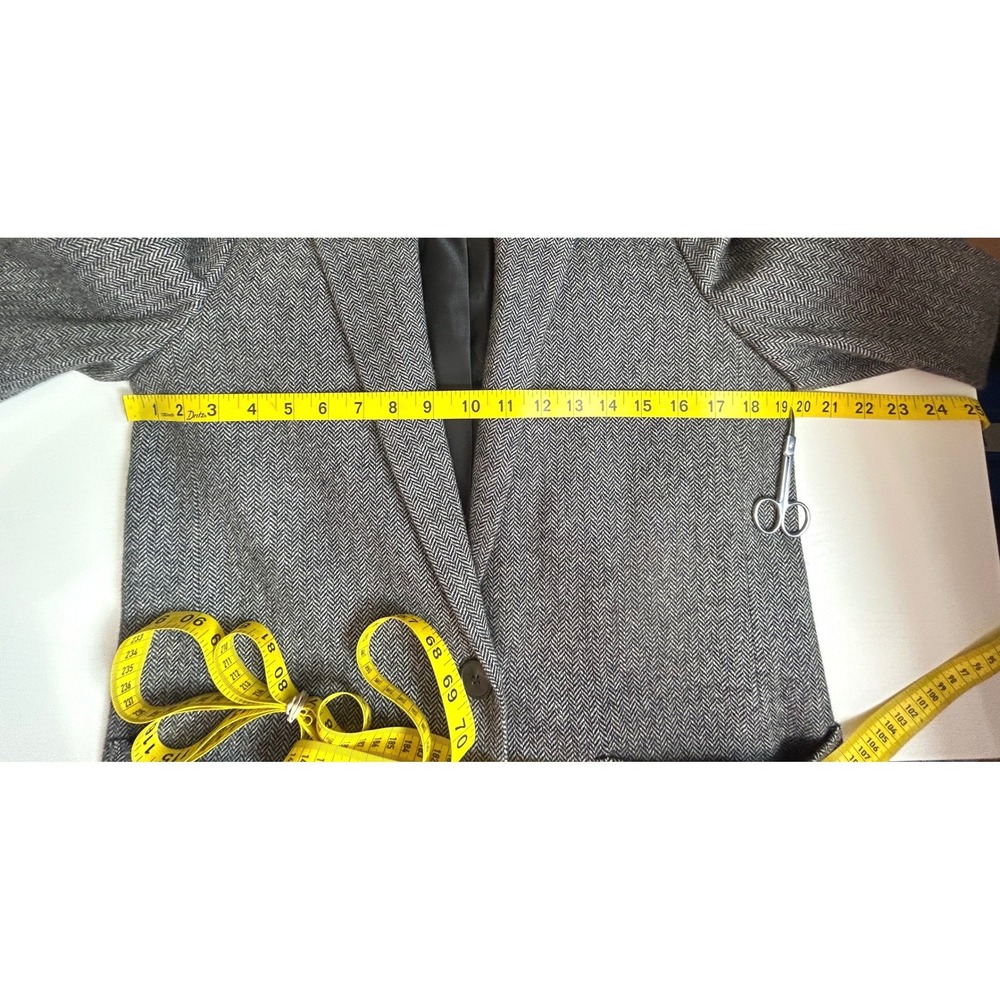 Madewell Grey Herringbone Wool Blend Blazer MA318 Womens Small Single Button - Picture 5 of 14